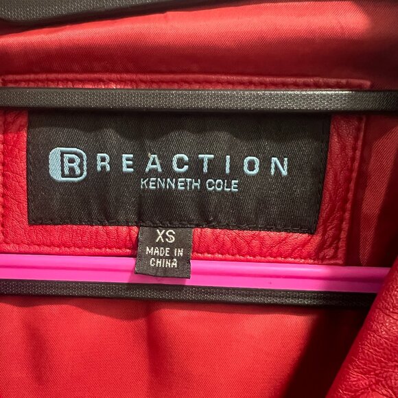 Kenneth Cole Reaction Red Leather Jacket size XS - Picture 5 of 12